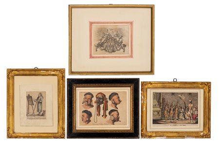 Lotto di quattro incisioni di epoche diverse