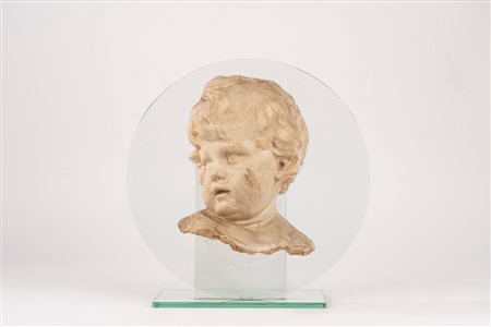 Testa di putto in gesso