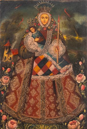 Scuola di Cuzco - Madonna con Bambino