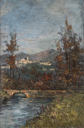 Scuola europea, secolo XX - Paesaggio fluviale