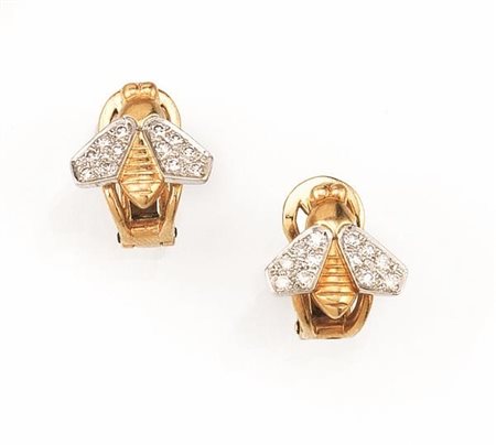 PAIO DI ORECCHINI, POMELLATO, IN ORO GIALLO, ORO BIANCO E DIAMANTIciascuno...