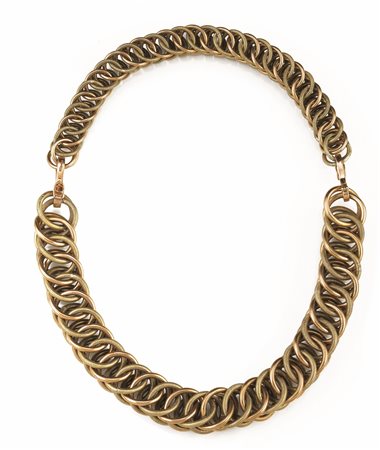 DUE BRACCIALI, ANNI'40, IN ORO GIALLO E ORO ROSAciascuno realizzato ad una...