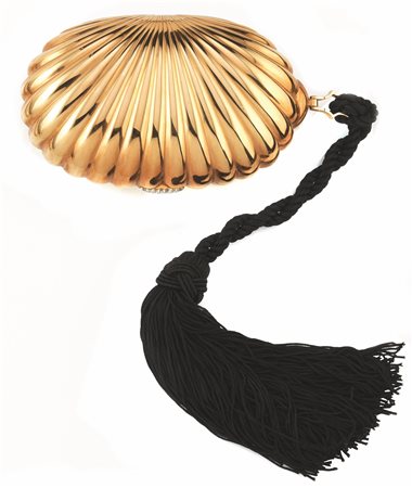 BORSETTA IN ORO GIALLO, ORO BIANCO E DIAMANTImodellata come una conchiglia...