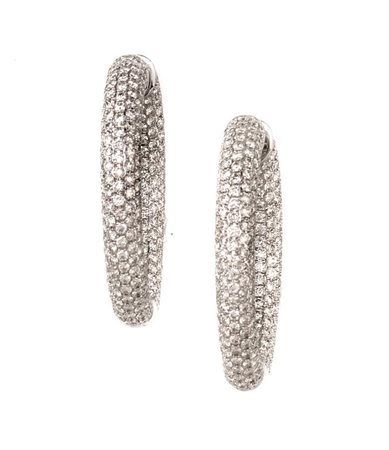 PAIO DI ORECCHINI IN ORO BIANCO E DIAMANTIciascuno disegnato come un anello...