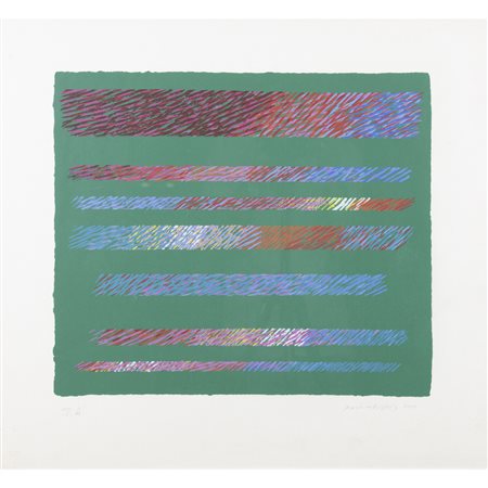 Piero Dorazio (Roma 1927 - Perugia 2005) "Senza titolo" 1997 55x60 cm....