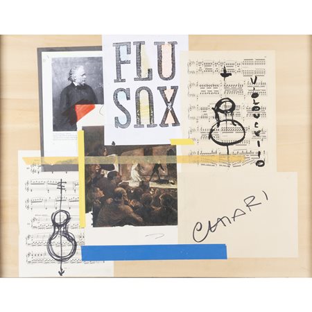 Giuseppe Chiari (Firenze 1926 - 2007) "Fluxus" anni '90 63x83 cm. tecnica...