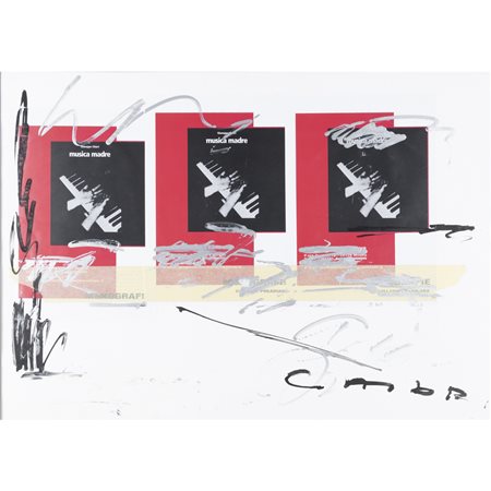 Giuseppe Chiari (Firenze 1926 - 2007) "Musica Madre" 2000 50x70 cm. tecnica...