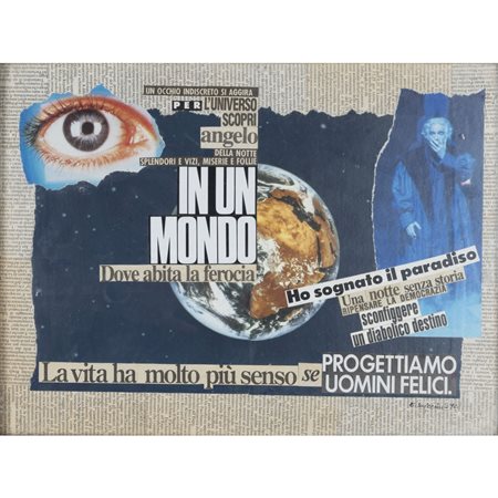 Eugenio Miccini (Firenze 1925 - 2007) "Progettiamo uomini felici" 1990 30x40...