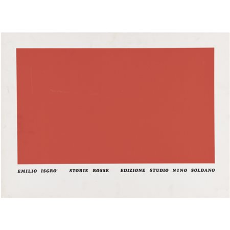 Emilio Isgrò (Barcellona- Sicilia 1937) "Storie rosse" 1974 70x50 cm....