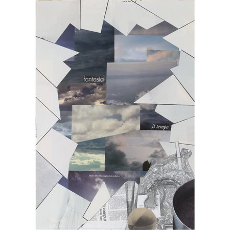 Luciano Ori (Firenze 1928 - 2007) "Vetro infranto" 1998 71x50 cm. collage e...