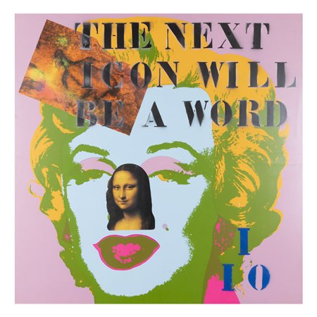 Julien Blaine (Rognac 1942) "The next icon will be a word" 1997 92,5x92,5 cm....