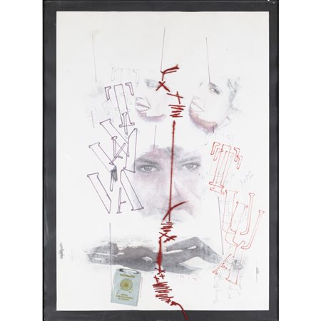 Eugenio Vitone (Genova 1927 - 2019) "Vita tua" 1982 70x50 cm. tecnica mista e...