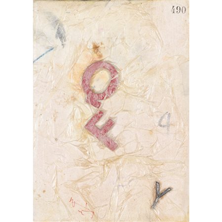 Eugenio Vitone (Genova 1927 - 2019) "Lettere n. 49" 1994 21x15 cm. collage e...