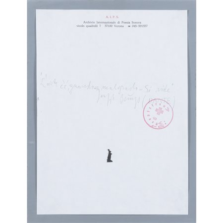 Joseph Beuys (Krefeld 1921 - Dusseldorf 1986) "Senza titolo" 32x24 cm. matita...