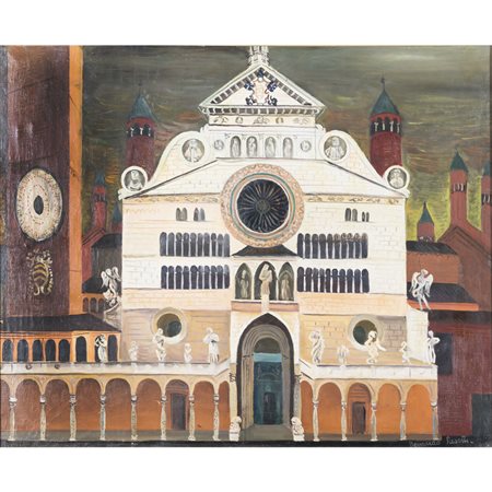 Bernardo Pasotti (Milano 1911 - 2003) "Duomo di Cremona" anni '70 62x76 cm....