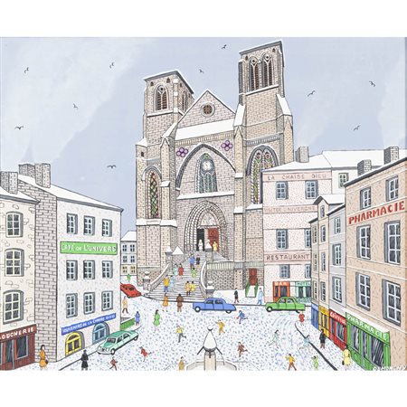André Demonchy (Parigi 1914 - Salouel 2006) "L'Abbaye Saint-Robert, La Chaise...