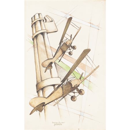 Cosimo Buccari (Italia, XX secolo) "Senza titolo" 42x27 cm. tecnica mista su...