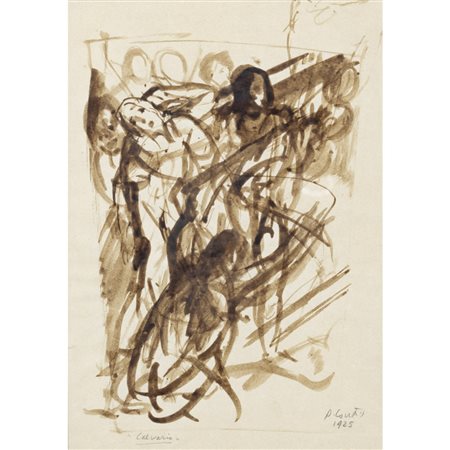 Primo Conti (Firenze 1900 - Fiesole 1988) "Calvario" 1925 23x16 cm....