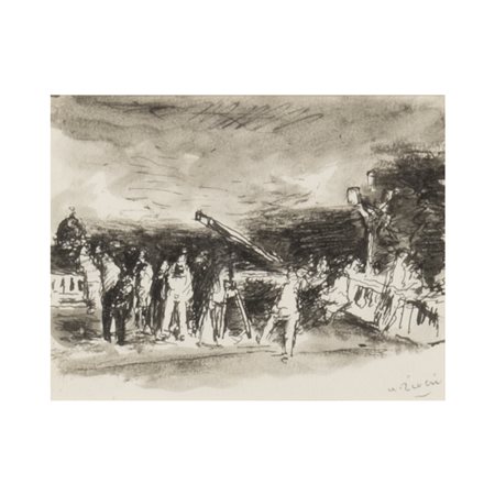 Alberto Ziveri (Roma 1908 - 1990) "La terrazza del Pincio" 1938 ca. 11x15 cm....