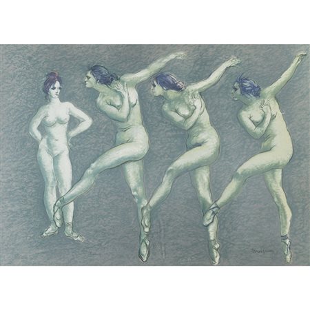 Francesco Messina (Linguaglossa 1900 - Milano 1995) "Ballerine" 52x72 cm....