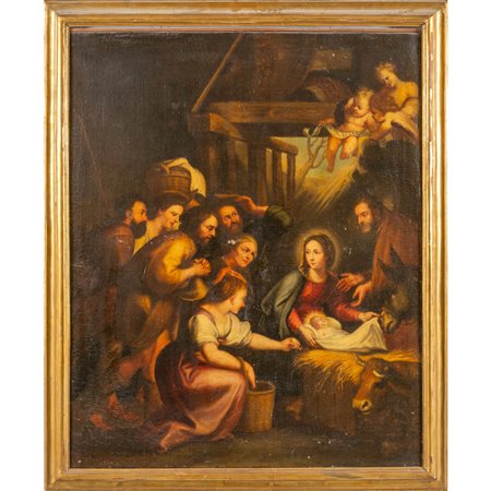 Scuola genovese sec.XVII "L'adorazione dei 
