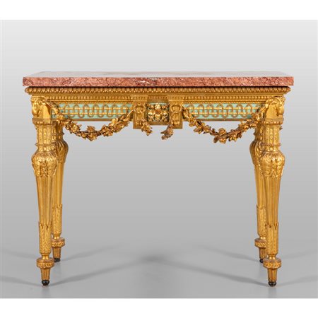 Console Luigi XVI in legno finemente intagliato e 