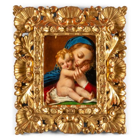 Scuola emiliana sec.XVII "Madonna con Bambino" 