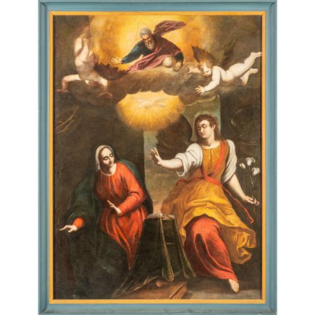 Scuola napoletana sec.XVII "Annunciazione" olio, 