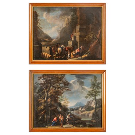 Scuola veneta sec.XVIII "Adorazione dei Magi" e 