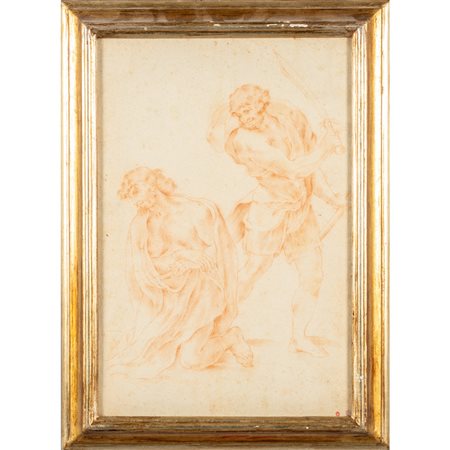 "Due figure" disegno a sanguigna, fine 