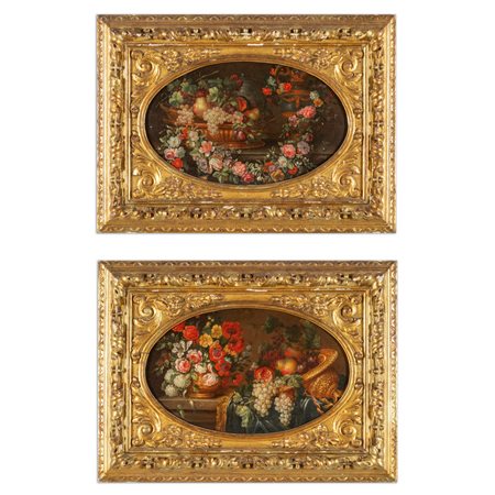 Scuola italiana sec.XVIII "Fiori, frutta e rami" 