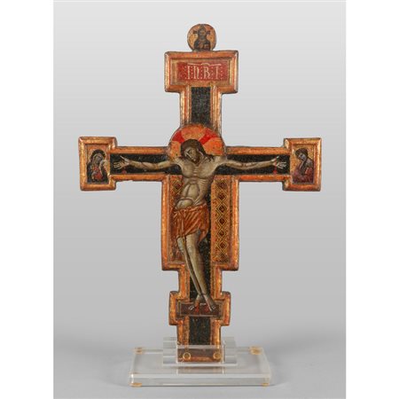 "Cristo in Croce" fondo oro su tavola, Italia 