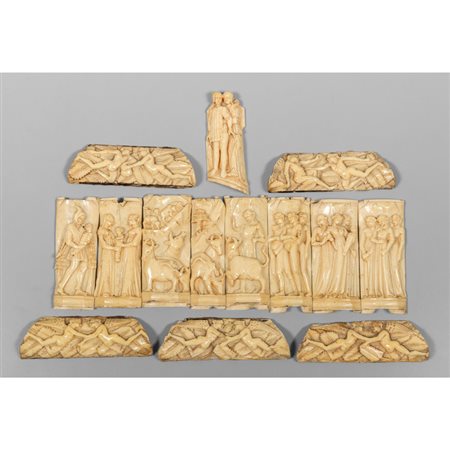 Quattordici placchette da cassina degli Embriachi 