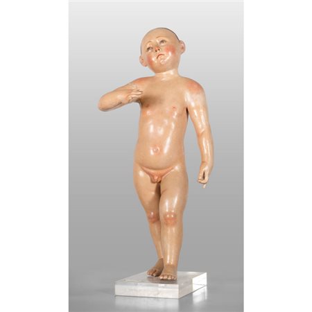 Bambino, scultura in legno policromo, 