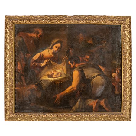 Scuola lombarda sec.XVII "Natività" olio, bella 