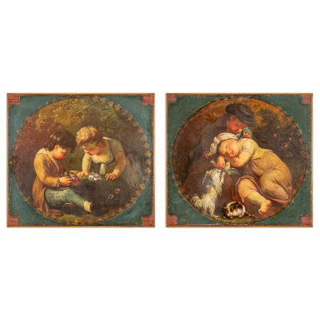 Scuola francese sec.XVIII "Giochi di bimbi" 