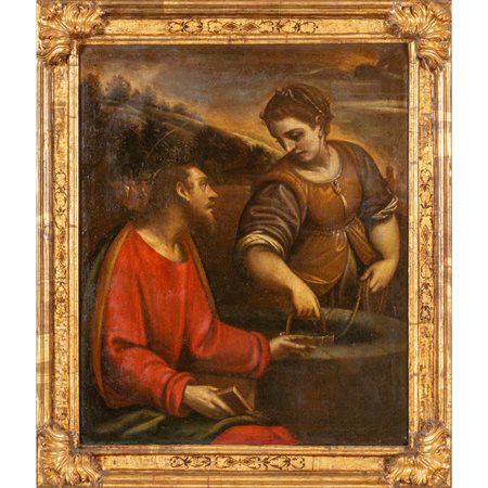 Scuola genovese I metà sec.XVII "Gesù al pozzo" 