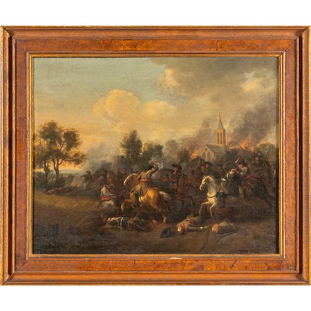 Scuola fiamminga II metà sec.XVIII "Battaglia" 
