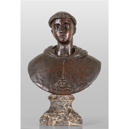 Sant'Antonio da Padova, busto in rame brunito 