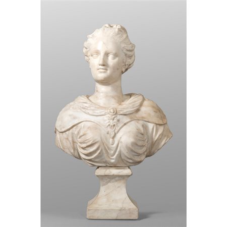 Busto femminile in marmo statuario, 