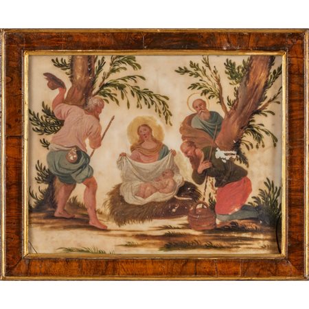 "Adorazione dei pastori" olio su alabastro, fine 