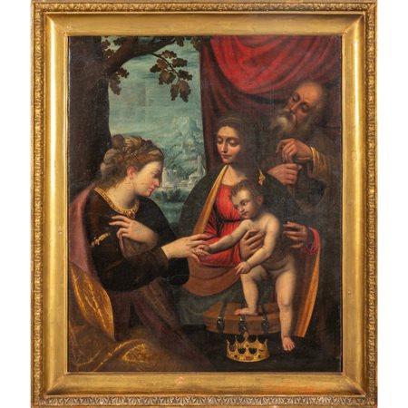 Scuola lombarda fine sec.XVI "Matrimonio mistico 