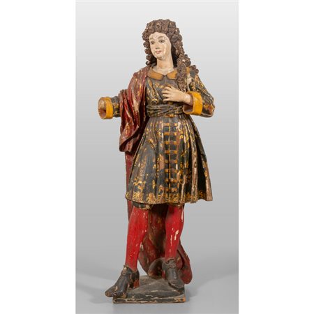 Gentiluomo con folta capigliatura, scultura a 
