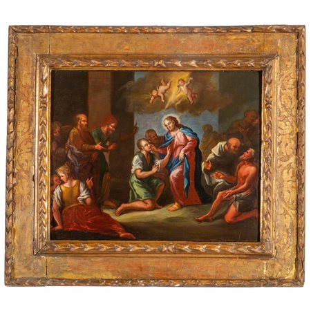Scuola italiana sec.XVII/XVIII "Gesù guarisce il 