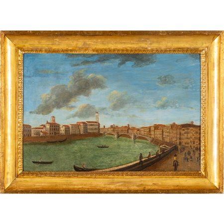 Scuola italiana fine sec.XVIII "Veduta di Pisa" 
