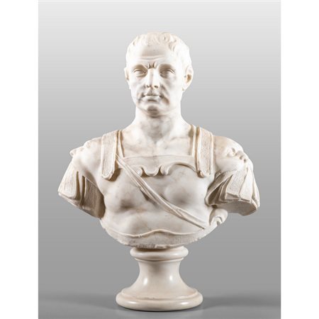 Giulio Cesare, busto in marmo statuario, 