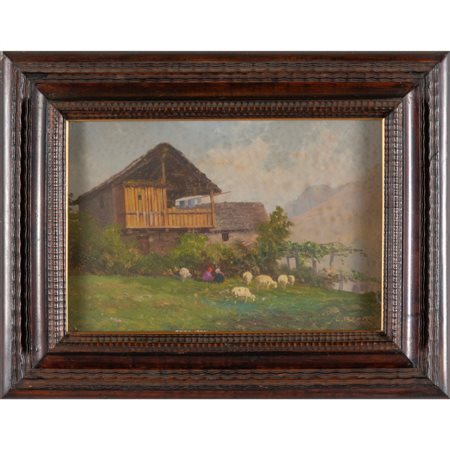 LEONARDO RODA (1868-1933) <br>Alpeggio<br>olio su 