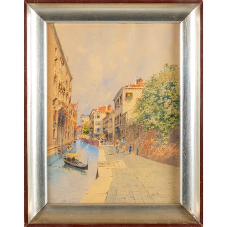 Biondetti <br>Veduta di Venezia<br>acquarello cm 