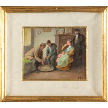 BOUVIER ELVEZIO (1875-1957) <br>Interno con 