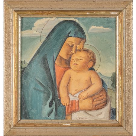 Bruno Ferrario<br>Madonna con Bambino<br>olio su 